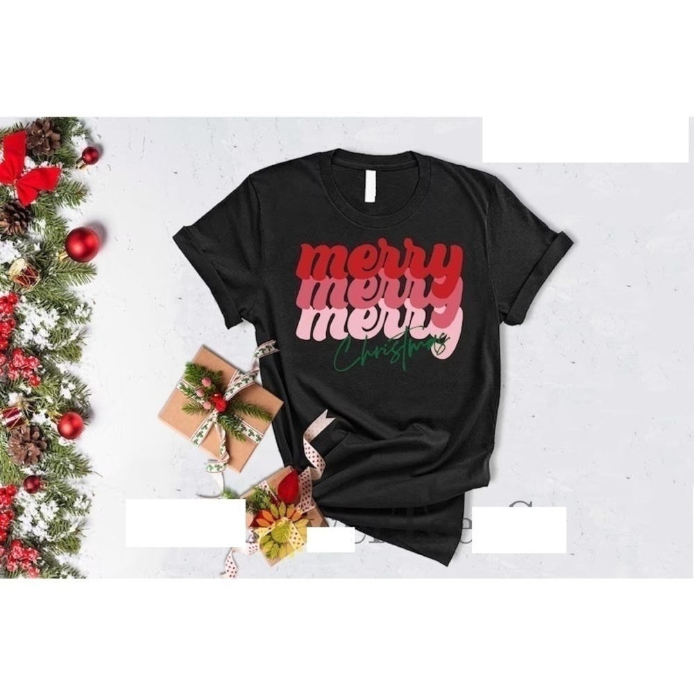 Classic Merry Christmas Holiday Outfit Cozy Family T-Shirt